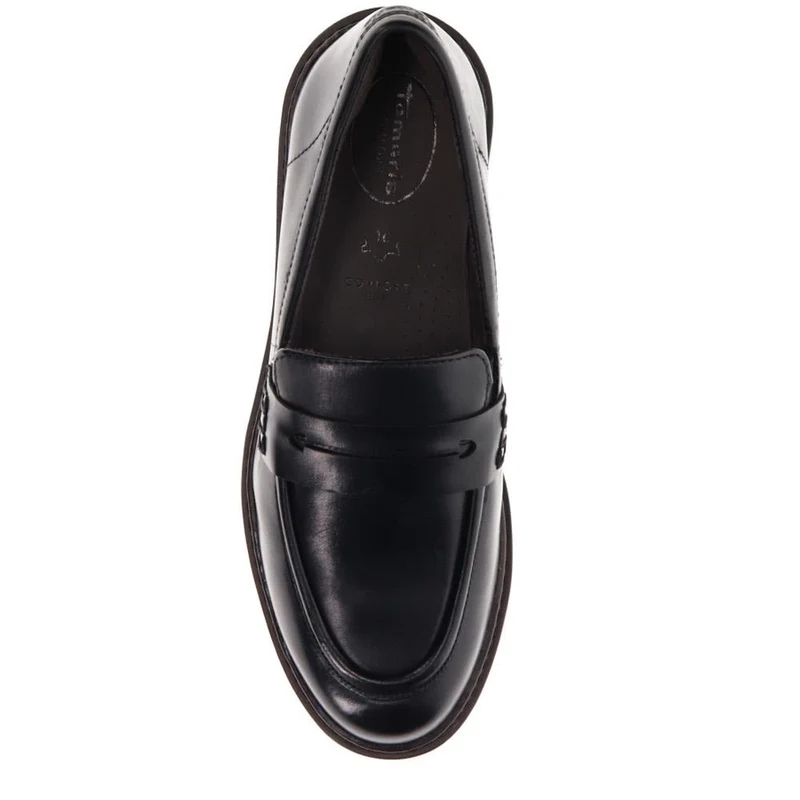 Wide-Fit Heeled Penny Loafers - JANA40504 / 326 067 - Black