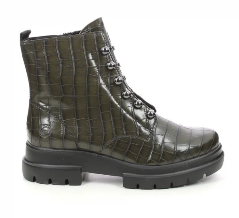 Remonte Klobige Damen-Stiefeletten – Olivgrün