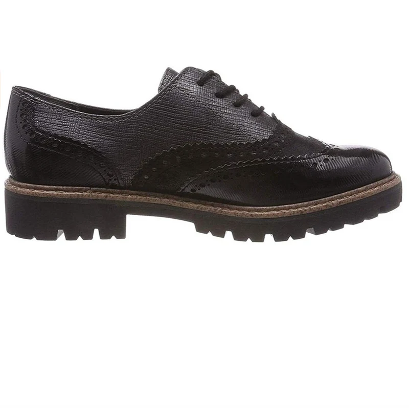 Marco Tozzi Damen Oxford Brogue Schuh - Schwarz