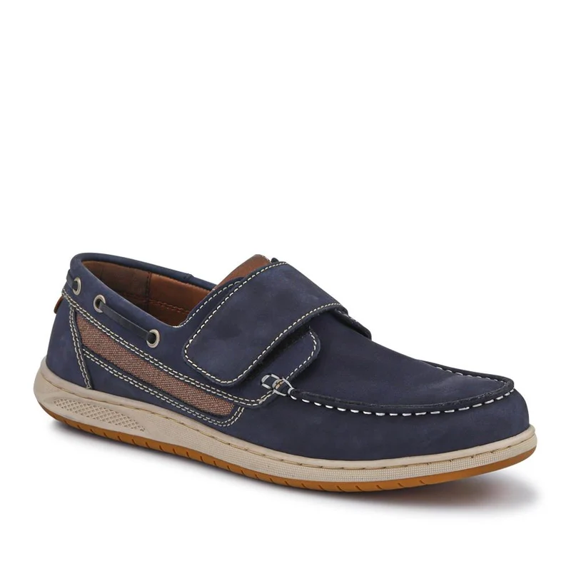 Leather Touch-Fastening Monk Shoes - SHAFI41000 / 327 095 - Navy