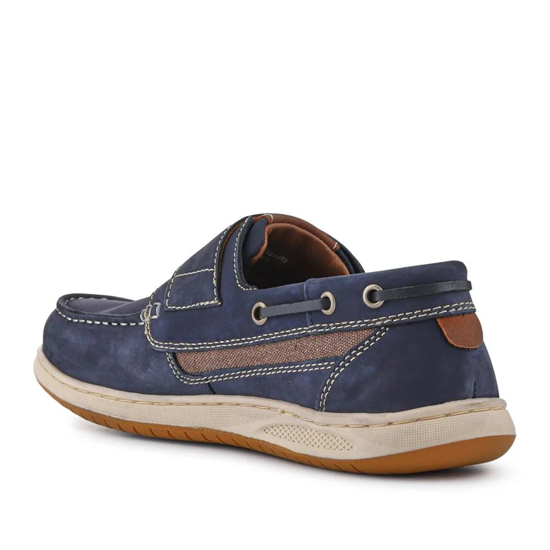 Leather Touch-Fastening Monk Shoes - SHAFI41000 / 327 095 - Navy