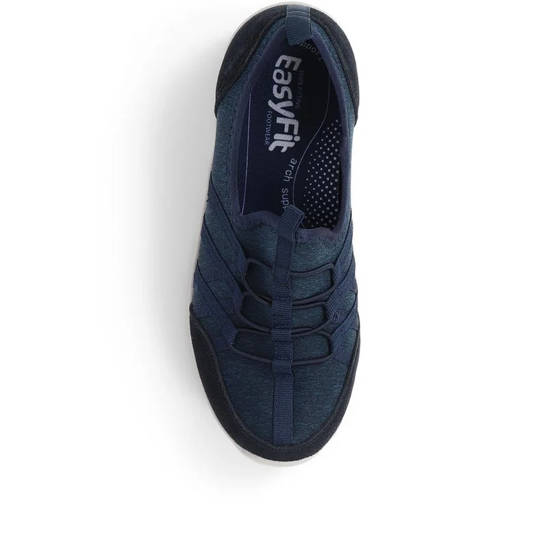 Extra Wide Bungee Lace Trainers - BIYANKA / 325 098 - Navy