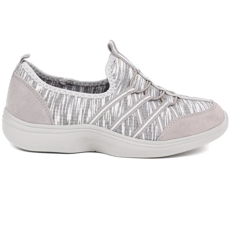 Extra Wide Bungee Lace Trainers - BIYANKA / 325 098 - Light Grey
