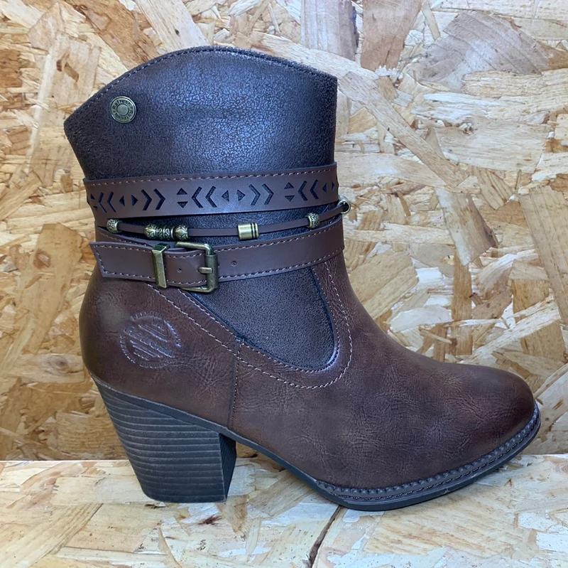 Refresh Damenmode-Stiefelette – Braun