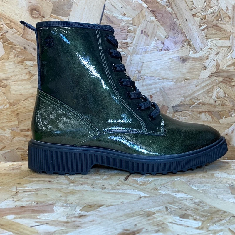 S. Oliver Damen Fashion Patent Ankle Boot – Grün