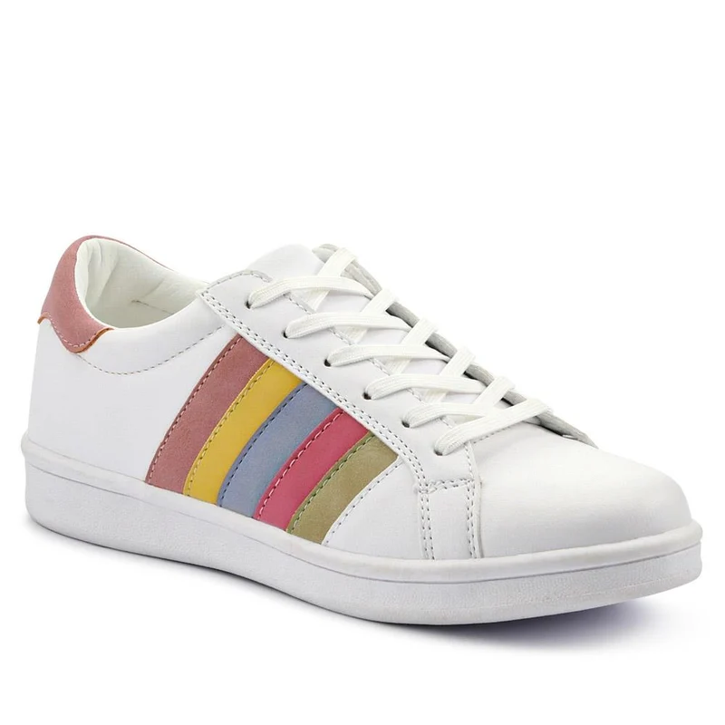 Casual Lace-Up Trainers - VSHI41000 / 326 853 - White Multi