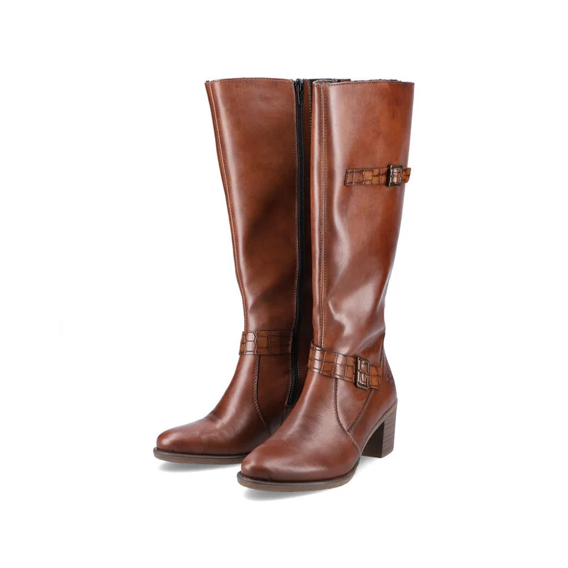 Rieker Brauner hoher Damenstiefel – Braun