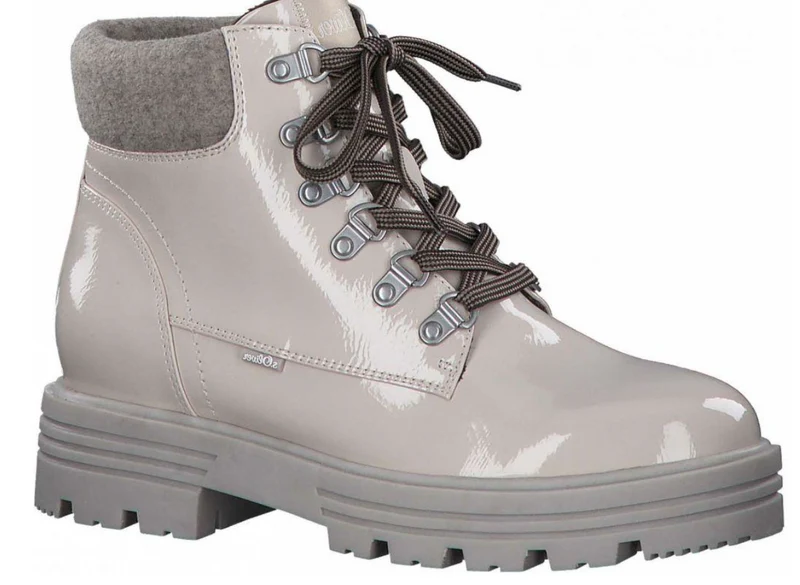 S.Oliver Damenstiefel mit Lackfutter - Beige