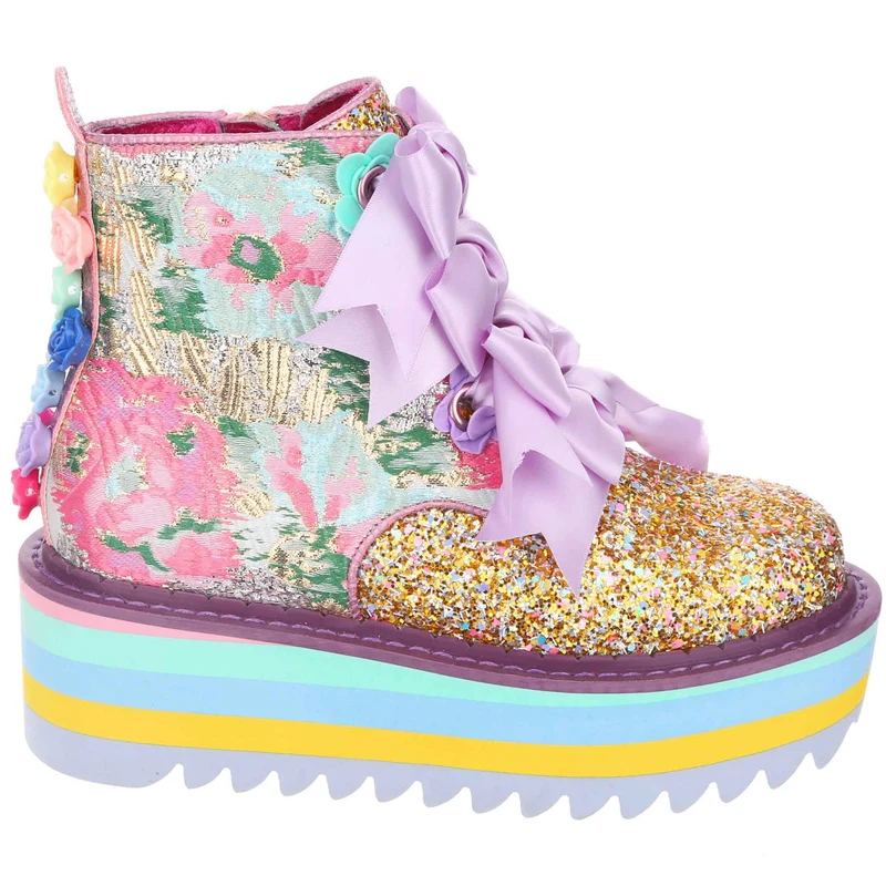 Irregular Choice Damen Land Of Dreams Stiefeletten - Gold / Multi