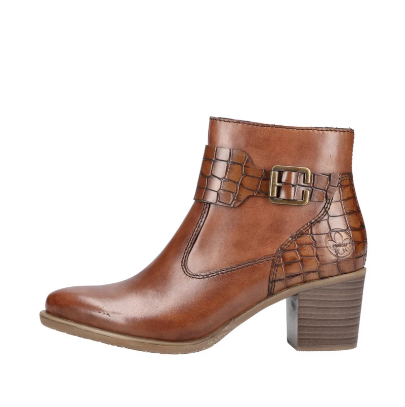 Rieker Modische Damen-Stiefeletten mit Fleece-Futter – Braun