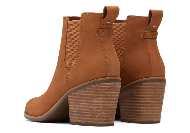 TOMS Everly Damen-Stiefelette aus geöltem Nubukleder – Hellbraun