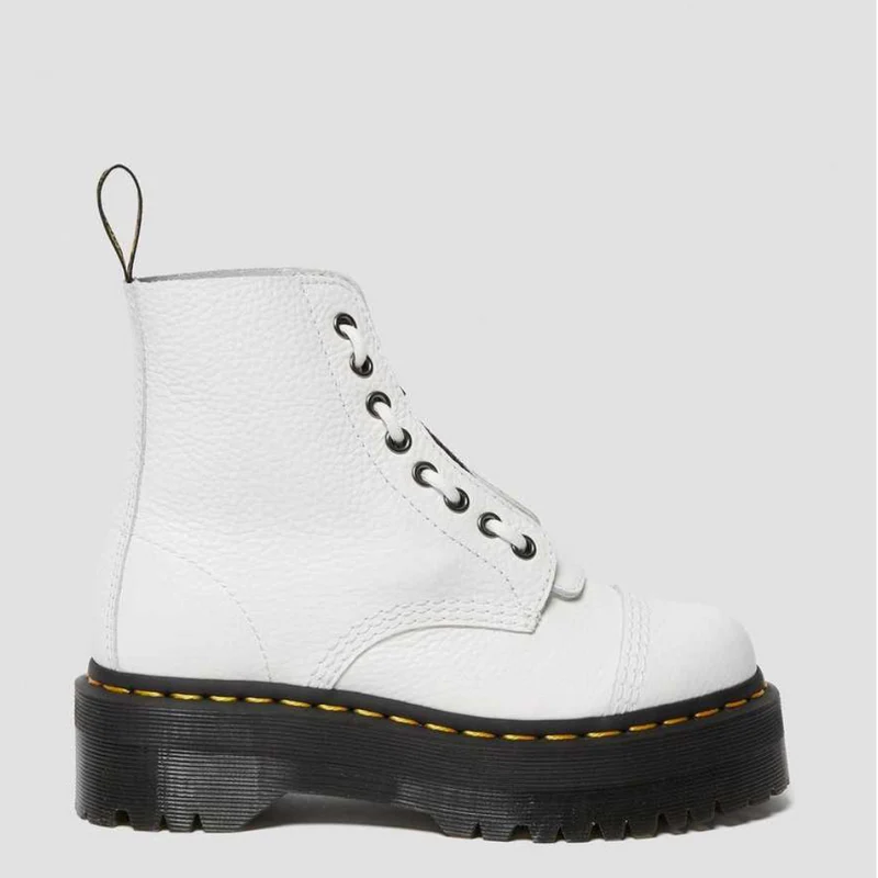 Dr Marten Damen Sinclair Leder Plateaustiefel - Weiß