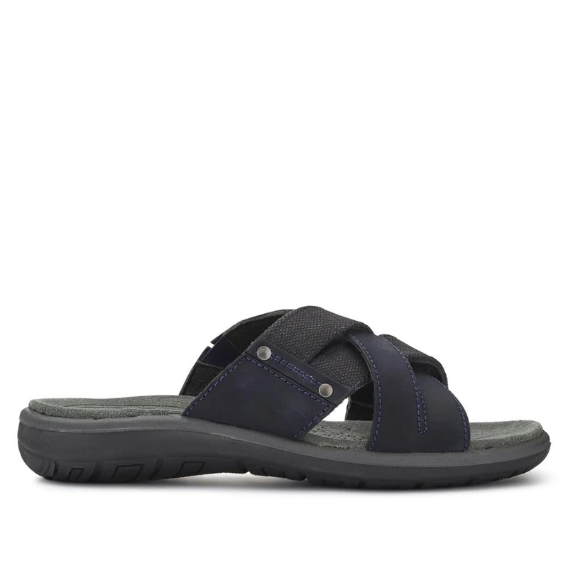 Men's Leather Mules - DDIN41007 / 327 062 - Navy