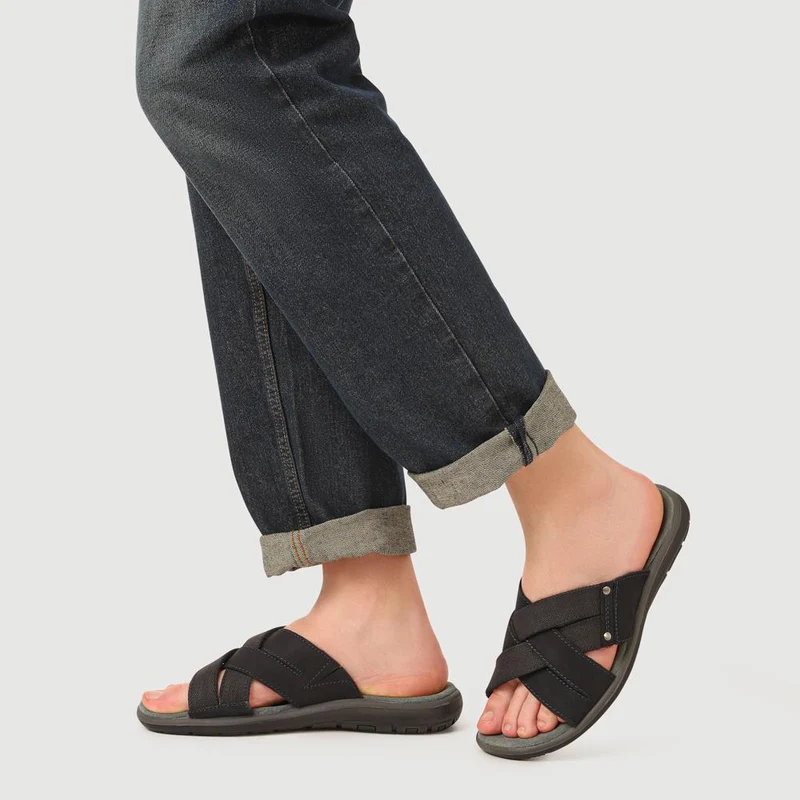 Men's Leather Mules - DDIN41007 / 327 062 - Navy
