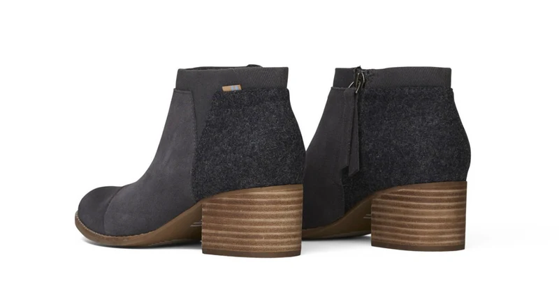 TOMS Damen Loren Stiefeletten – Graues Wildleder / Filz